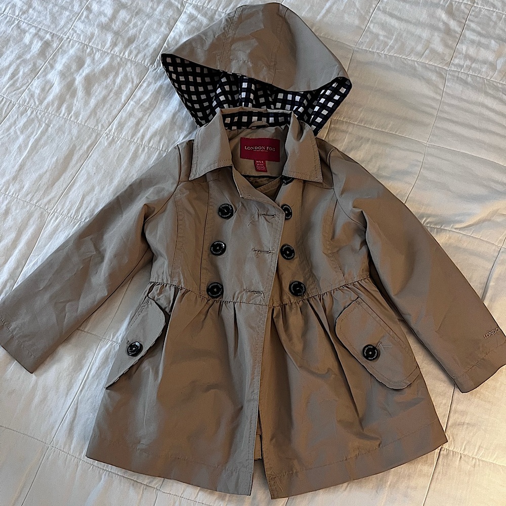 Kids Double-Breasted Tan Coat